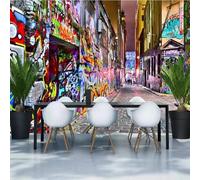 pdghsdkgjh Wallpaper Photo Wallpaper 3D Effect Street Graffiti Wall Mural Main Decorations for Living Room Bedroom,300cmx210cm