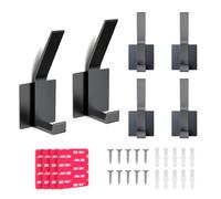 PDGROW 6 PCS Coat Door Hooks, Self Adhesive Hooks, Heavy Duty Towel Robe Hooks with Screws & Extra Sticky and Strong 3-M Glue-Pad Metal Wall Hooks for Bathroom Bedroom Living Room Hallway, Black