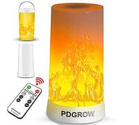 PDGROW LED Flame Lamp with Remote Control, USB Rechargeable Flame Effect Night Light, Waterproof Flame Lamp for Christmas, Halloween, Party, Indoor/Outdoor Use