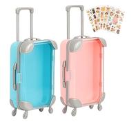 PDirat Mini Suitcase Gift Box, Pack of 2 with 6 Stickers, Money Gift Travel, Decorative Storage Box for Small Items, Ideal as Gift Packaging for Birthdays and Weddings