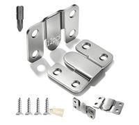 PDKKFF 12Pcs 53x30mm Flush Mount Brackets, Stainless Steel Interlocking Picture Mirror Hanging Brackets, Heavy Duty headboard fixings, Wall Mount Brackets, Z Clip Hooks with 52 Screws and 1 PH2 Bit