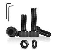 PDKKFF 80 Pcs M3x8mm Hex Socket Head Cap Screws Bolts and Nuts and Washers Set, Carbon Steel Allen Drive Hexagon Socket Head Cap screws for Bicycle Home Repair Fastener(Black)