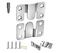 PDKKFF Flush Concealed Mount Bracket, 12 Pcs 53x30mm Heavy Duty Interlocking Hang Brackets Z Clip Hook, Stainless Steel Headboard Wall Fixings for Photo, Mirror, Picture-with 52 Screws 1 PH2 Bit