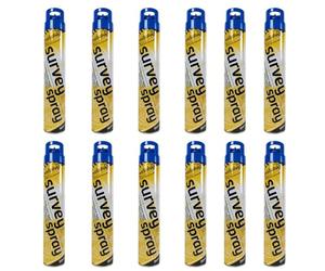 PDL - Pegdev - BLUE SURVEY LINE MARKER AEROSOL SPRAY | Highly Pigmented, Hard-Wearing Paint for Car Parks, Fields, Roads, and More.(12)