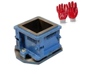 PDL - Pegdev - Concrete Test Cube Mould 100mm - Slump & Compressive Strength Test 4 Part with PVC Gloves