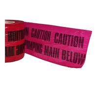 PDL - PegDev - Detectable Underground Warning Tape Sewer Pumping Main 150mm - Traceable Marker Tape with Stainless Steel Wires, Red (25M)