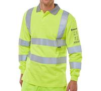PDL - Pegdev - High Visibility Fire Retardant Anti-Static Long Sleeve Yellow Polo Shirt. (XL)