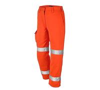 PDL - Pegdev - Progarm Men's Hi-Vis Orange FR Arc Flash Trousers - Certified Flame Resistant, Arc 2, and RIS-3279-TOM for Ultimate Safety in Demanding Environments. (50R)