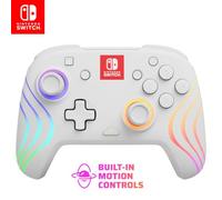 PDP Afterglow Wave Wireless Pro Controller with Full Motion for Nintendo Switch, Nintendo Switch - OLED Model, 8 RGB LED Lighting Zones, 30 Foot Range, 20 Hour Rechargeable Battery White