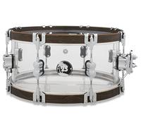 PDP By DW PDP 25th Anniversary, 6.5x14 Clear Acrylic with Walnut Stained Hoops Snare Drum (PDLT651425TH)