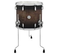 PDP Concept Maple Floor Tom, 16" x 14", Satin Charcoal Burst Lacquer