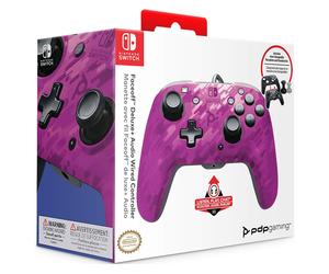 PDP Face Off Deluxe Switch Controller With Audio Jack - Camo Purple (Switch)