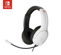 PDP Gaming LVL40 Stereo Headset with Mic for Nintendo Switch - PC, iPad, Mac, Laptop Compatible - Noise Cancelling Microphone, Lightweight, Soft Comfort On Ear Headphones, 3.5 mm Jack - black-white