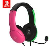 PDP Gaming LVL40 Stereo Headset with Mic for Nintendo Switch - PC, iPad, Mac, Laptop Compatible - Noise Cancelling Microphone, Lightweight, Soft Comfort On Ear Headphones, 3.5 mm Jack - Pink & Green