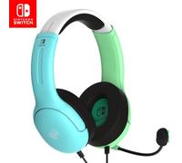 PDP Gaming LVL40 Stereo Headset with Mic for Nintendo Switch - PC, iPad, Mac, Laptop Compatible - Noise Cancelling Microphone, Lightweight, Soft Comfort On Ear Headphones, 3.5 mm Jack - Blue and green