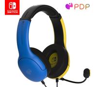 PDP Gaming LVL40 Stereo Headset with Mic for Nintendo Switch - PC, iPad, Mac, Laptop Compatible - Noise Cancelling Microphone, Lightweight, Soft Comfort On Ear Headphones, 3.5 mm jack - Yellow & blue