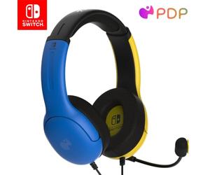 PDP Gaming LVL40 Stereo Headset with Mic for Nintendo Switch - PC, iPad, Mac, Laptop Compatible - Noise Cancelling Microphone, Lightweight, Soft Comfort On Ear Headphones, 3.5 mm jack - Yellow & blue