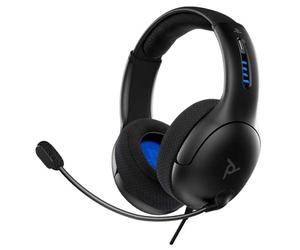 PDP Gaming LVL50 Wired Headset with Mic for Playstation, PS4, PS5 - PC, iPad, Mac, Compatible - Noise Cancelling Microphone, Lightweight, Soft Comfort Over Ear Headphones - Black