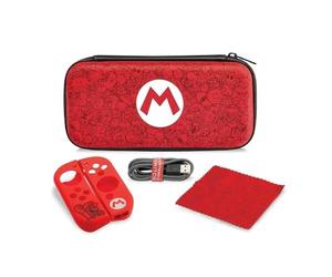 PDP Gaming Mario Bros Mario Remix Edition Starter Kit, Travel Case, Joy Con Guards: Mario - Nintendo Switch