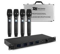 PDP PD524 UHF Wireless Microphone System - 4 Handheld Mics for Events