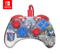 PDP REALMz Nintendo Switch Pro Controller, Customizable LED Lighting, 3.5mm Headphone Jack, Officially Licensed by Nintendo and Hasbro, Transformers: Optimus Prime City Battle