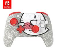PDP Rematch Glow Wireless Gaming Controller Boo Hoo Nintendo Switch 2, Lite | Red & White, also works with OLED, Motion Controls, Rechargeable 40-Hr Battery, 2 Mappable Back Buttons, Mario Boo-Hoo Glow