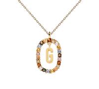 PDPAOLA 18ct Gold Plated Gemstones Initial G Pendant