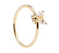 PDPAOLA Buzz 18ct Gold Plated Zirconia Ring Size L