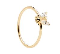 PDPAOLA Buzz 18ct Gold Plated Zirconia Ring Size M-N