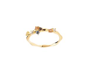 PDPAOLA Five Ring Goldplated Silver AN01-210-50 - Woman - 925 Sterling Silver Gold/Multicoloured 50