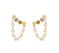 PDPAOLA Juno Earrings Goldplated Silver AR01-544-U - Woman - 925 Sterling Silver Gold/Multicoloured