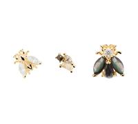 PDPAOLA La Bamba 18ct Gold Plated Gemstone Studs (Set of 3)
