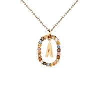 PDPAOLA Letter A Necklace Goldplated Silver CO01-260-U - Woman - 925 Sterling Silver Gold/Multicoloured 45 cm