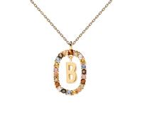 PDPAOLA 18ct Gold Plated Gemstones Initial B Pendant