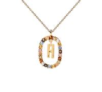 PDPAOLA 18ct Gold Plated Gemstones Initial H Pendant
