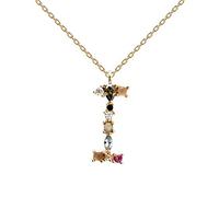 P D PAOLA - Letter I Necklace - 925 Sterling Silver 18k Gold Plated - Jewellery for Women
