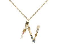PDPAOLA - Letter N Necklace - 925 Sterling Silver 18k Gold Plated - Jewellery for Women