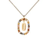 PDPAOLA Letter O Necklace 18 ct. Goldplated Silver CO01-274-U - Woman - 925 Sterling Silver Gold/Multicoloured 45 cm