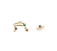 PDPAOLA Libra Earrings Goldplated Silver AR01-410-U - Woman - Quartz - 925 Sterling Silver Gold/Multicoloured