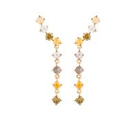 PDPAOLA Panorama Earrings Goldplated Silver AR01-542-U - Woman - 925 Sterling Silver Gold/Multicoloured