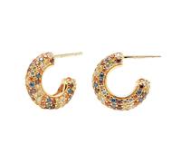 PDPAOLA Tiger Earrings 18 ct. Goldplated Silver AR01-291-U - Woman - 925 Sterling Silver Gold/Multicoloured