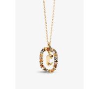 PDPAOLA Womens PDPAOLA Initial C 18ct Yellow Gold-Plated Sterling-Silver and Semi-Precious Stones Pendant Necklace Gold