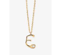 PDPAOLA Womens PDPAOLA Initial E 18ct Yellow Gold-Plated Sterling-Silver and Cubic Zirconia Pendant Necklace Gold E