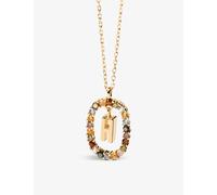 PDPAOLA Womens PDPAOLA Initial H 18ct Yellow Gold-Plated Sterling-Silver and Semi-Precious Stones Pendant Necklace Gold