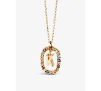 PDPAOLA Womens PDPAOLA Initial K 18ct Yellow Gold-Plated Sterling-Silver and Semi-Precious Stones Pendant Necklace Gold