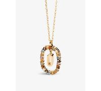 PDPAOLA Womens PDPAOLA Initial O 18ct Yellow Gold-Plated Sterling-Silver and Semi-Precious Stones Pendant Necklace Gold