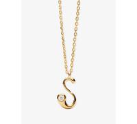 PDPAOLA Womens PDPAOLA Initial S 18ct Gold-Plated 925 Sterling Silver Pendant Necklace Gold S