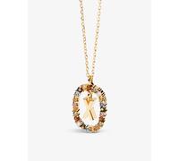 PDPAOLA Womens PDPAOLA Initial x 18ct Yellow Gold-Plated Sterling-Silver and Semi-Precious Stones Pendant Necklace Gold