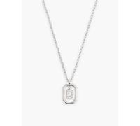 Pdpaola Womens Silver Mini Letter D Sterling-silver and Cubic Zirconia Pendant Necklace