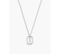 Pdpaola Womens Silver Mini Letter I Sterling-silver and Cubic Zirconia Pendant Necklace